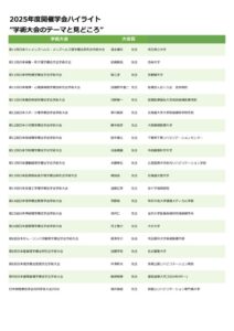 2025年度開催学会ハイライト_~学術大会のテーマと見どころ~のサムネイル